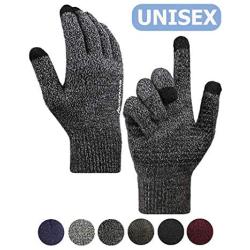 HONYAR Knit Soft Winter Gloves for Men and Women with Touchscreen - Warm Lining - Elastic Cuff - Anti-slip Grip