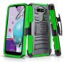 CasemartUSA Phone Case for [LG Aristo 5], [Refined Series][Green] Shockproof Protective Cover with Built-in Kickstand & Swivel Belt Clip Holster for LG Aristo 5 (T-Mobile, Metro, Sprint)