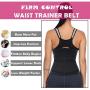 Wonder-Beauty Women Waist Trainer Corset Trimmer Belt Body Shaper Cincher Neoprene Sport Girdle with Zipper