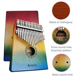 Auland Kalimba Thumb Piano 17 Keys Colorful Musical Instruments with Tuning Hammer, Gifts for Kids, Adults, Beginners