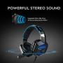 COOAU Stereo Gaming Headset with Mic, LED Lights, Volume Control for PS4, PC, New Xbox One, iPad, Laptop, Smartphones, Noise Cancelling Over-Ear Headphones with 3.5mm Plugs and USB Plugs