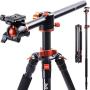 K&F Concept SA254T1 Camera Tripod 93 Inch 4 Section Aluminium Professional Detachable Monopod Tripod with 360 Degree Ball Head Quick Release Plate for DSLR SLR Camera