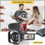 Ultra HD Video Camera Camcorder with Powerful Microphone 1080P Vlogging Camera Recorder 3.0 Inch IPS Screen 16X Zoom Camcorders YouTube Camera Remote Control, Lens Hood,Battery Charger