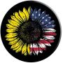 Sunflower American Flag Patriotic Flower Phone Knob Gift PopSockets Grip and Stand for Phones and Tablets