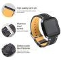 Henoda Compatible with Fitbit Versa Bands, Classic Genuine Leather Replacement Wristband Adjustable Fitness Strap for Fitbit Versa Women Men