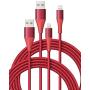 iPhone Charger 6ft 2 Pack, Xcentz Apple MFi Certified Lightning Cable Nylon Braided High-Speed Data Sync Cord with Metal Connector for iPhone 11/11 Pro/Pro max/X/XS/XR/XS Max, iPad Mini/Air, Red