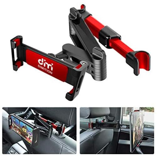 Tablet Holder for Car Mount, DM Car Headrest Holder for Tablet Headrest Car Tablet Holder Compatible with iPad/Samsung Galaxy Tabs/Amazon Kindle Fire HD/Microsoft Surface/4.7-12.9" Cell Phones (Red)