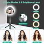 Selfie Ring Light with Tripod Stand & Phone Holder for Live Stream/Makeup, 6.3" Led Camera Ringlight with Hot Shoe Adapter for YouTube, Photography, Tiktok, Compatible with Android Smartphone, Gopro