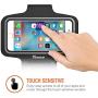 Trianium Armband for Smaller Phone Sport Running Pouch Case Fit Phone Diagonal Size up to 5.85" for iPhone X 8 7 6s 6, iPhone SE 5S 5 5C, Galaxy s9 s8 s7 s6 s5 [ArmTrek Classic Black]