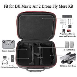 Hard Storage Carrying Case for DJI Mavic Air 2 Fly More Combo. - Black