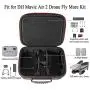 Hard Storage Carrying Case for DJI Mavic Air 2 Fly More Combo. - Black