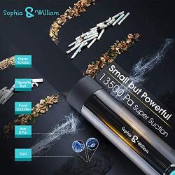 Sophia & William Cordless Handheld Vacuum Cleaner Rechargeable, Portable Small Handheld Vacuum Cleaner Lightweight with Powerful Suction and Charging Base