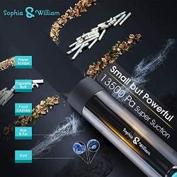 Sophia & William Cordless Handheld Vacuum Cleaner Rechargeable, Portable Small Handheld Vacuum Cleaner Lightweight with Powerful Suction and Charging Base