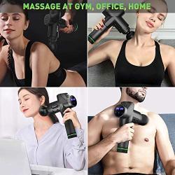 Deep Tissue Massage Gun, Handheld Rechargeable Super Quiet Percussion Muscle Massager with 6 Heads & 30 Speed Vibration, Relieve Soreness and Fatigue for Bulk Muscle, Arm, Neck, Back and Feet