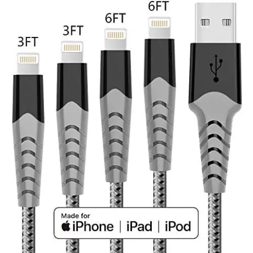 Haribol MFi Certified iPhone Charger Cable, 4Pack 3FT 6FT Nylon Braided Fast Charging Cable for iPhone 11, 11 Pro,11 Pro Max, Xs, Max, XR, X,8 Plus,8,7 Plus,7,6 Plus,6,6S Plus,6s,5,iPad and More(Grey) Haribol MFi Certified iPhone Charger Cable, 4Pack 3FT 6FT Nylon Braided Fast Charging Cable for iPhone 11, 11 Pro,11 Pro Max, Xs, Max, XR, X,8 Plus,8,7 Plus,7,6 Plus,6,6S Plus,6s,5,iPad and More(Grey)