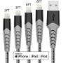 Haribol MFi Certified iPhone Charger Cable, 4Pack 3FT 6FT Nylon Braided Fast Charging Cable for iPhone 11, 11 Pro,11 Pro Max, Xs, Max, XR, X,8 Plus,8,7 Plus,7,6 Plus,6,6S Plus,6s,5,iPad and More(Grey)