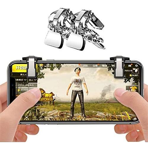 Mobile Game Controller, Metallic Aim and Capacitive Sensitive Press Shooting Buttoms L1 R1 for Knives Out/Rules of Survival, Mobile Phone Joystick for Android iPhone iOS 2 Pair