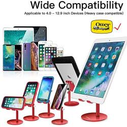 Adjustable Tablet/Phone Stand, AICase Telescopic Adjustable iPad Stand Holder,Universal Multi Angle Aluminum Stand Compatible with iPhone Smart Cell Phone/Tablet/iPad(4-13 inch), Red