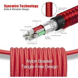 Micro USB Cable Braided 10ft 10ft 6ft 6ft, Android Charging Cable Fast Phone Charger Cord with Extra Long Length Nylon Braided Compatible with PS4,Samsung Galaxy S7 Edge/S7/S6,Note 5 4,LG(4pack)