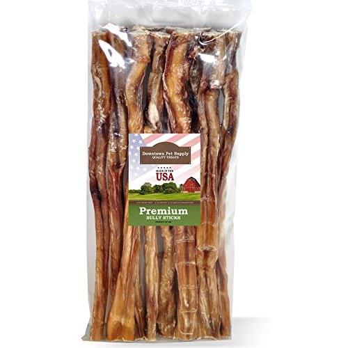 Downtown Pet Supply 6 and 12 inch American Bully Sticks for Dogs Made in USA - Odorless Dog Dental Chew Treats, High in Protein, Great Alternative to Rawhides