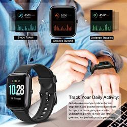 Letsfit Smart Watch, Fitness Tracker with Heart Rate Monitor, Activity Tracker with 1.3" Touch Screen, IP68 Waterproof Pedometer Smartwatch with Sleep Monitor, Step Counter for Women and Men