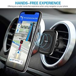 Car Vent Magnetic Phone Mount, VOLPORT Hands Free Air Vent Magnetic Car Mount Holder Adjustable Vent Clip Cell Phone Mount with Twist-Lock for iPhone X XS XR 11 Pro Samsung S20 S10 Plus and More