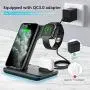 WAITIEE Wireless Charger, 3 in 1 Qi-Certified 15W Fast Charging Station for Apple iWatch Series 5/4/3/2/1,AirPods, Compatible with iPhone 11 Series/XS MAX/XR/XS/X/8/8 Plus/Samsung (Black)
