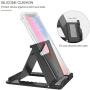 MoKo Phone/Tablet Stand, Foldable Desktop Holder Fit with iPhone 11 Pro Max/11 Pro/11, iPhone Xs/Xs Max/Xr/X, iPhone SE 2020, iPad Pro 11 2020/10.2/Air 3/Mini 5, Galaxy S20 6.2", Black