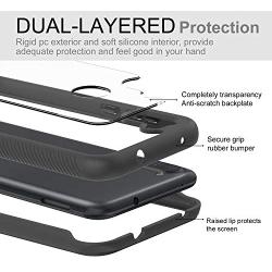 Samsung A11 Case, Samsung Galaxy A11 Case with 2 PCS Tempered Glass Screen Protector, LeYi Full-Body Protective Rugged Hybrid Bumper Shockproof Clear Phone Cover Cases for Galaxy A11, Black