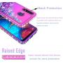 STARSHOP- Moto E 2020 Case, Motorola Moto E 2020 Phone Case, [NOT FIT E2/E4/E5] with [Tempered Glass Protector Included] Liquid Floating Glitter Quicksand Bling with Spot Diamond Cover - Pink/Purple