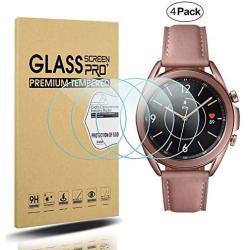 Suoman 4-Pack for Samsung Galaxy Watch 3 41mm Screen Protector Tempered Glass for Galaxy Watch 3 (41mm) [2.5D 9H Hardness] [Anti-Scratch]