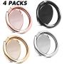 Rngeo Finger Ring Stands Set, Pack of 4 Universal Thin 360 Degree Rotation Phone Rings, Compatible with iPhone, Android & Other Smartphones (4 Packs of Rose Gold, Gold, Gray, Silver & Black)