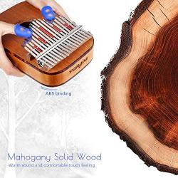 Kalimba 17 Keys Thumb Piano Mahogany with Pickup and Carrying Case for Beginners Kids Professional, Rounded Edges, by Vangoa