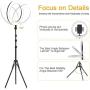 MountDog LED Ring Light 14 inch Dimmable Selfie Ring with Tripod Stand, Flexible Phone Holder, Bluebooth Remote Control and Carry Bag for Live Stream Makeup Portrait YouTube Video Shooting TikTok