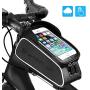 Bike Front Frame Bags, UBEGOOD Bicycle Phone Bags Waterproof, Top Tube Mount Handlebar Storage Bag, Bike Phone Holder with Touch Screen Large Capacity, Cycling Pack Fit Phones Below 6.0"