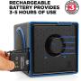 GOgroove SonaVERSE BX Portable Speaker with USB Music Player - Cube Speaker with USB Flash Drive MP3 Input, 3.5mm AUX Port, Playback Controls, Rechargeable Removable Battery (Wired, Blue)