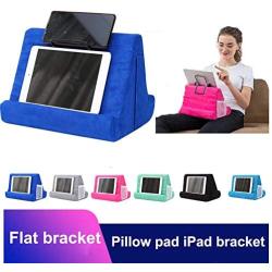 Pillow Tablet Stand for Ipad Stand Mult-Angle Tablet,with Phone Holder Lap Stand Mobile Phone Holder (Blue)