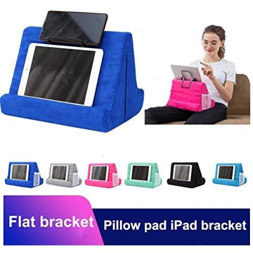 Pillow Tablet Stand for Ipad Stand Mult-Angle Tablet,with Phone Holder Lap Stand Mobile Phone Holder (Blue)