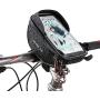 MOOZO Bike Handlebar Bag, Bicycle Phone Holder, Waterproof Cycling Frame Bags Top Tube Pouch Pannier Bike Phone Mount Stand for iPhone Xs MAX XR X 8 7 6 6S Plus Samsung S9 S8 S7 Smartphones Below 6