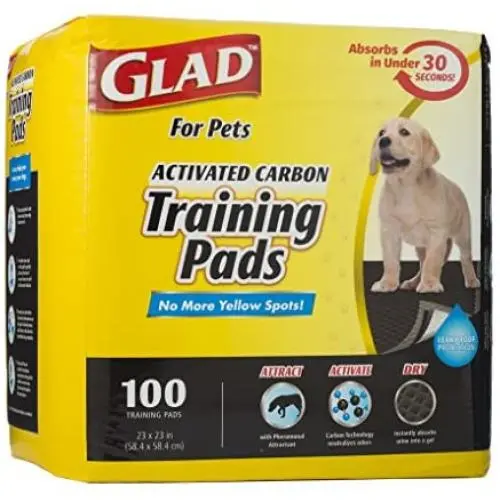Glad for Pets Black Charcoal Puppy Pads | Puppy Potty Training Pads That Absorb & NEUTRALIZE Urine Instantly | New & Improved Quality Glad for Pets Black Charcoal Puppy Pads | Puppy Potty Training Pads That Absorb & NEUTRALIZE Urine Instantly | New & Improved Quality