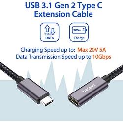 USB C Extension Cable(3.3ft/1m),Basevs USB Type C 3.1 gen Male to Female Charging & Sync Extender Cord for Nintendo Switch, MacBook Pro, Google Pixel 3/2 XL, USB-C Hub, Samsung S8 and More