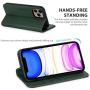 SHIELDON iPhone 11 Pro Max Case, Genuine Leather Wallet Auto Sleep Wake Case Folio Stand RFID Blocking Credit Card Slot Magnetic Protective Cover Compatible with iPhone 11 Pro Max - Midnight Green
