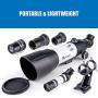 Quintessy Telescope | Telescope for Kids | Telescopes for Adults | Portable 400 x 70mm Astronomical Refractor | Perfect Astronomy Gifts for Beginners | Adjustable Sturdy Tripod | No Tools Required