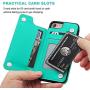 OT ONETOP iPhone 8 Wallet Case with Card Holder, iPhone 7 Case iPhone SE(2020) Wallet Premium PU Leather Kickstand Card Slots,Double Magnetic Clasp and Durable Shockproof Cover 4.7 Inch(Green)