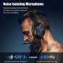Gaming Headset Xbox One Headset with Bass Surround Sound, Over Ear Headphones PS4 Headset with Noise Canceling Mic & LED Light, Compatible with PS4, Xbox One, Nintendo Switch, PC, PS3, Mac