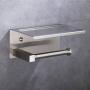 XVL Toilet Tissue Paper Holder with Mobile Phone Storage Shelf Brushed Finish