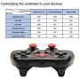 Mobile Gaming Controller T3 Wireless Game Controller Gamepad Bluetooth 3.0 Joystick Joystick for Mobile Phone Tablet TV Box Holder-Black with Stand-,