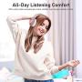 LETSCOM Bluetooth Headphones, 100 Hours Playtime Bluetooth 5.0 Headphones Over Ear with Deep Bass, Hi-Fi Sound and Soft Earpads, Built-in Mic, Wired/Wireless Headset for Home Office-Rose Gold
