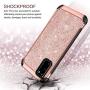 BENTOBEN Galaxy S20 Case 5G 6.2", Shockproof Glitter Sparkle Bling Dual Layer Shiny Faux Leather Hard PC Soft Bumper Slim Protective Phone Cover for Samsung Galaxy S20/ Galaxy S20 5G (2020), Rose Gold