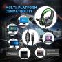 EKSA 7.1 USB Gaming Headset - Surround Stereo Sound - PS4 Headphones with Noise Canceling Mic & RGB Light Over Ear Headphones, Compatible with PC, PS4 Console, Laptop (Green)